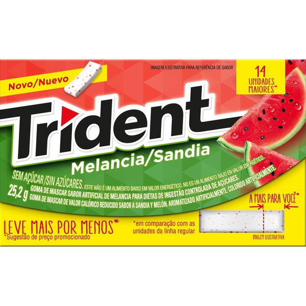 CHICLETE TRIDENT MELANCIA 25,2G