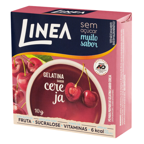 Gelatina Pó Cereja Zero Açúcar Linea Caixa 10g