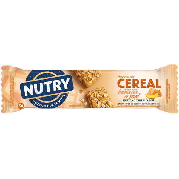 BARRA CEREAL NUTRY 22GR AVEIA BAN MEL
