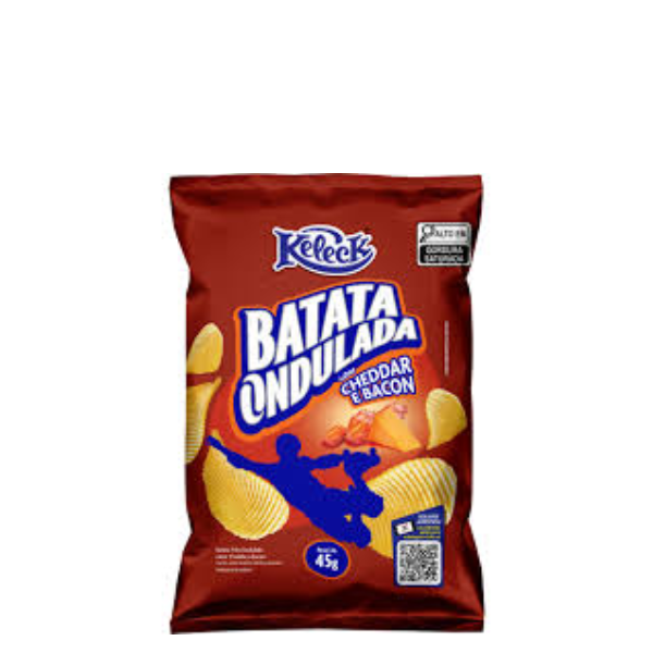 BATATA ONDULADA KELECK 45GR CHEDDAR/BACO