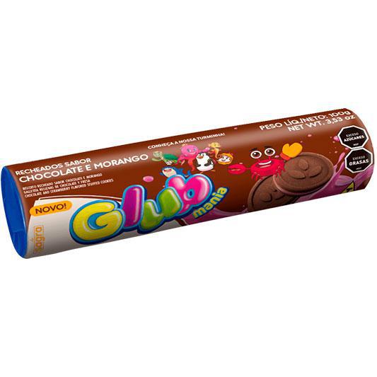 BISC GLUB RECH 100GR CHOC C/MORANGO