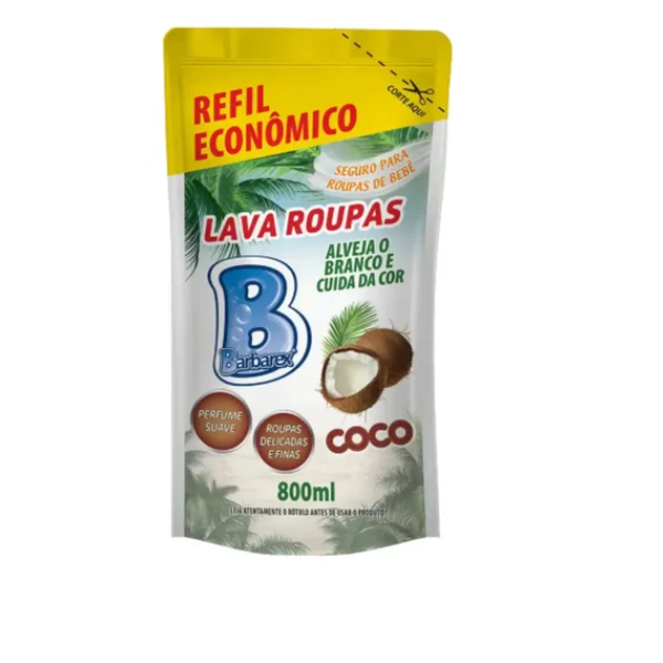 LAVA ROUPAS LIQUIDO COCO REFIL 800ML BARBAREX