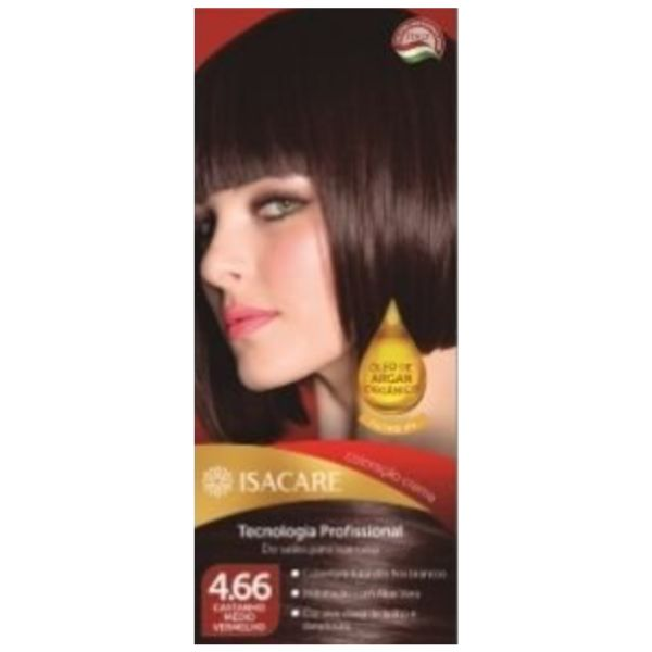 TINT ISACARE CASTAN MÉD VERMELHO