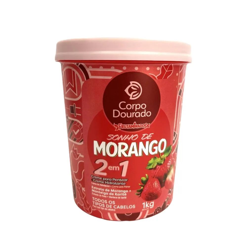 CR TRAT CORPO DOURADO 1kg 2EM1 MORANGO