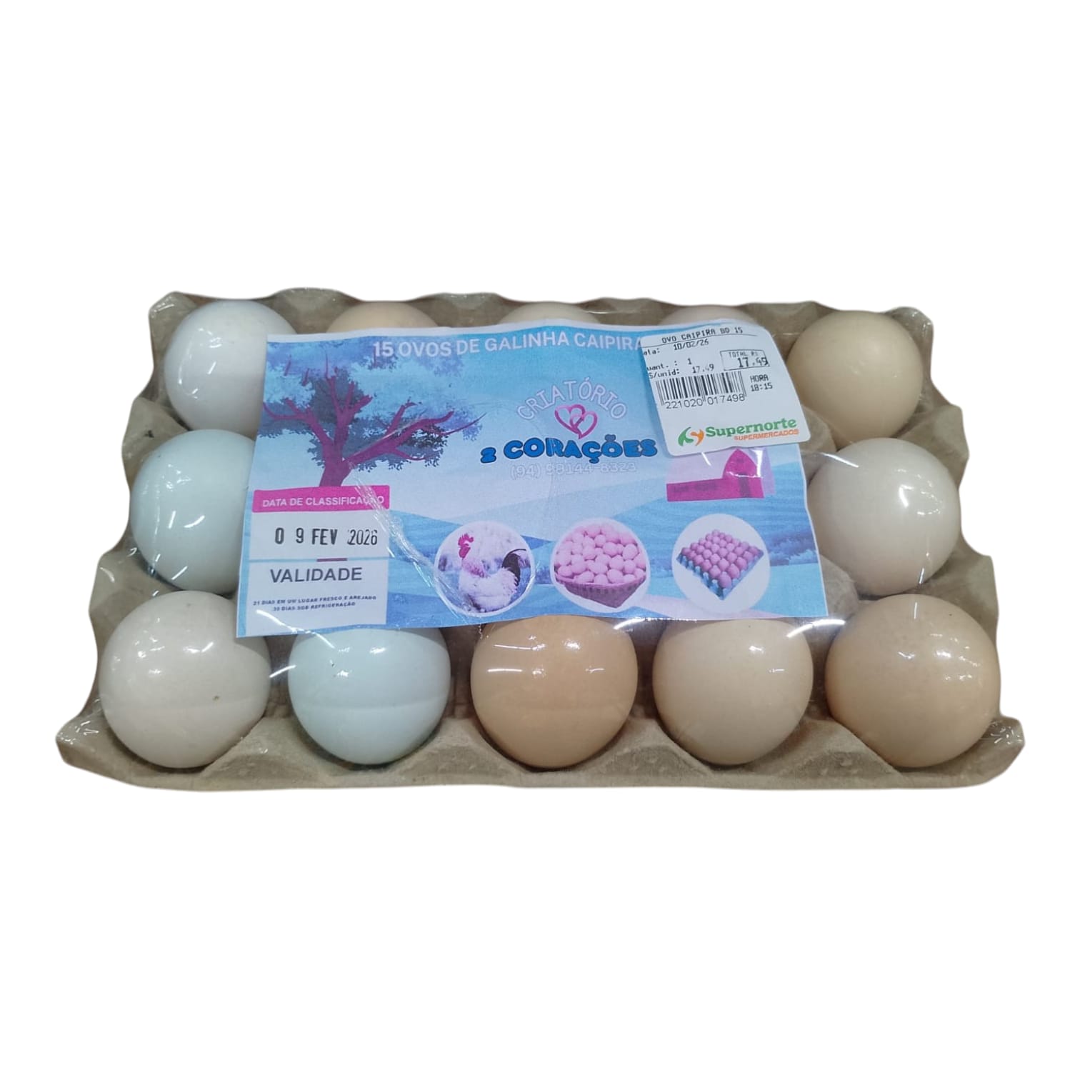 OVO CAIPIRA 2 CORACOES BD C/15 UN