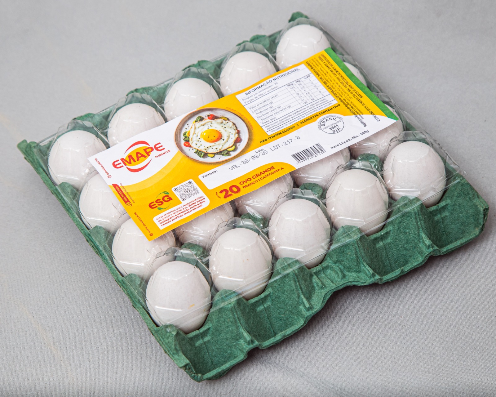 OVOS BRANCO EMAPE CT 20UN