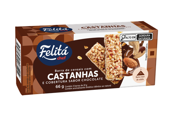 BARRA CEREAIS FELITA CHEF 66G CASTANHA CHOC