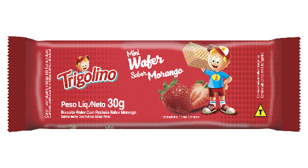 BISC WAFER MINI TRIGOLINO 30G MORANGO