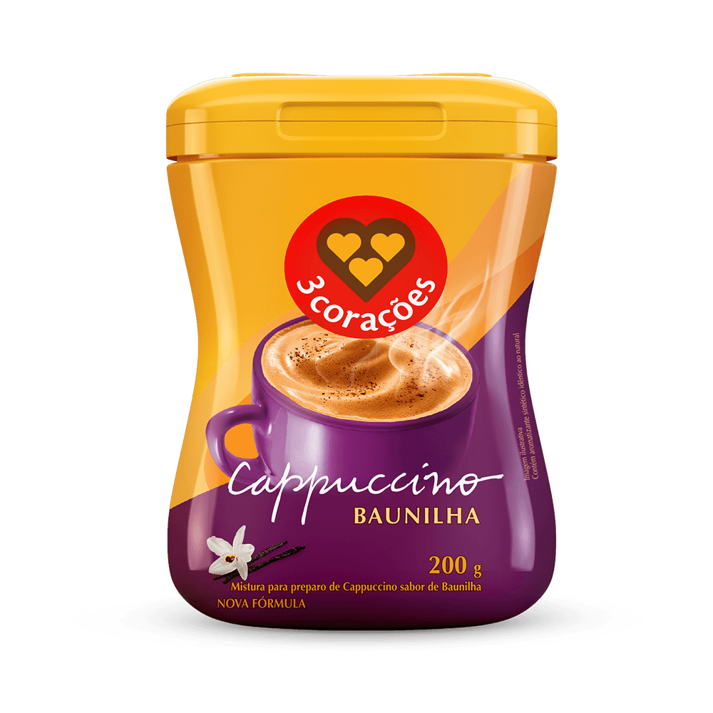 CAPPUCCINO 3 CORACOES 200G BAUNILHA