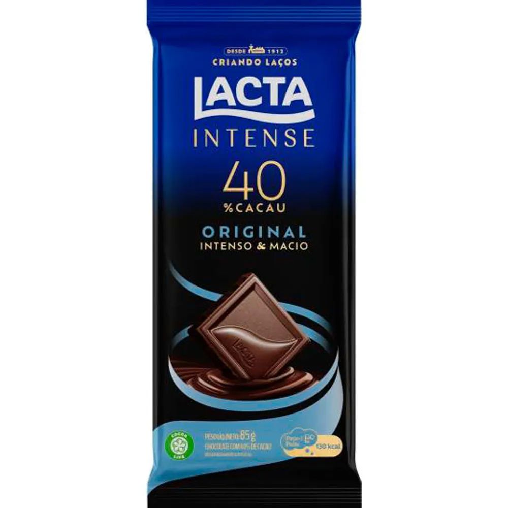 CHOC LACTA INTENSE 40% CACAU ORIG 85G