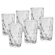 JOGO 6 COPOS VD DIAMOND 360ML TRANSP