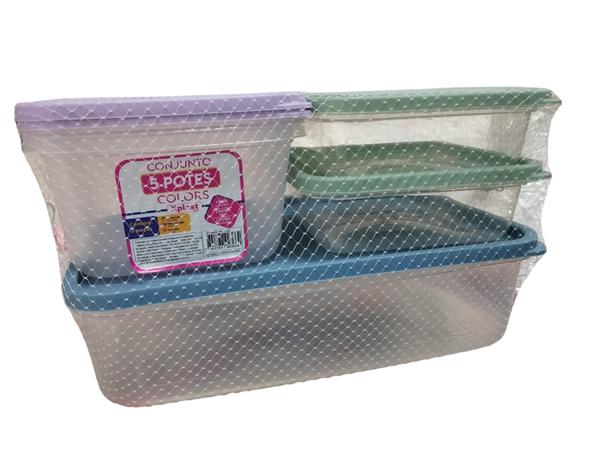 KIT 5 PECAS POTE ORGANIZA COLOR