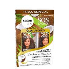 KIT SH/COND SOS SALON LINE 300ML OLEO DE COCO