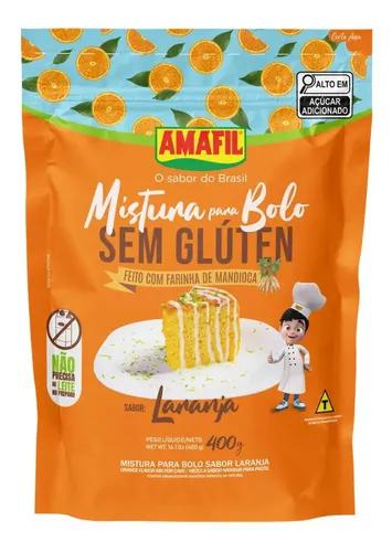 MIST P/ BOLO S/GLUTEN AMAFIL 400G LARANJA