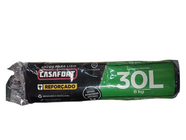 SACO LIXO CASAFORT RL 30L C/20 PRETO