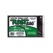 SACO LIXO PLAST BAG 200L C/5 PRETO