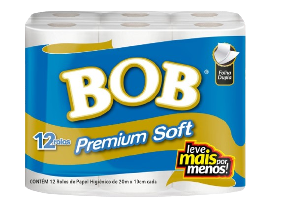 PAPEL HIGIENICO BOB NEUTRO FD PREMIUM 20M C/12UN