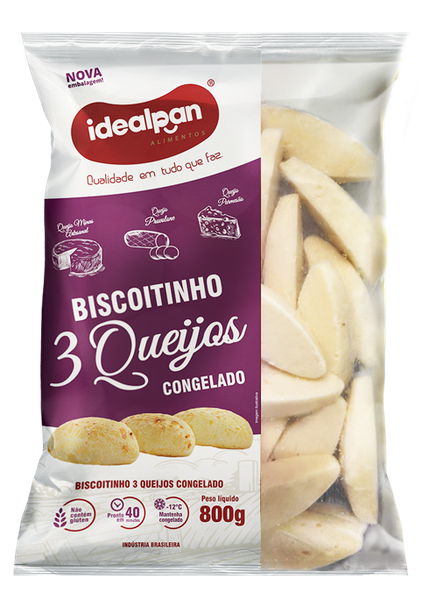 BISCOITINHO IDEALPAN 3 QUEIJOS 800G