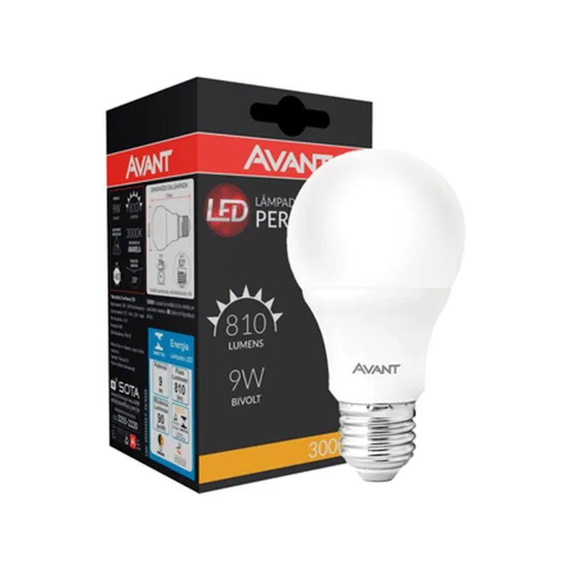 LAMPADA AVANT LED BIVOLT 9W 810 LUMENS