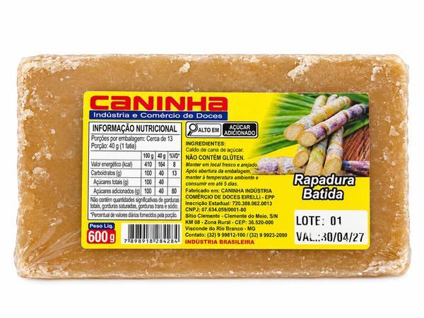 RAPADURA BATIDA CANINHA 600G