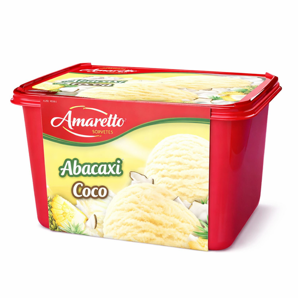 SORVETE AMARETTO ABACAXI C/COCO 1,5L
