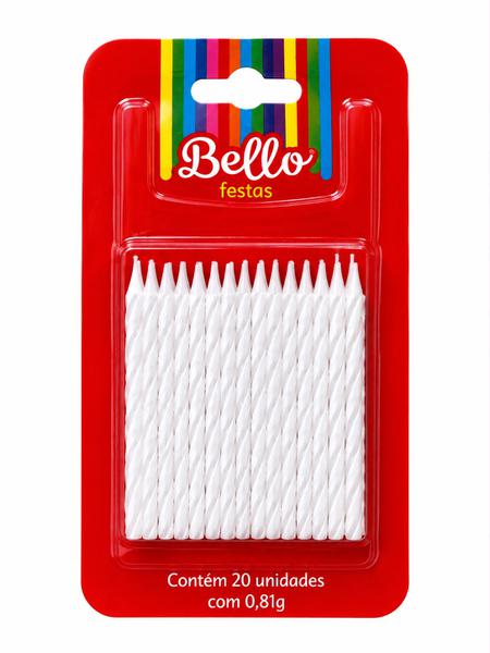 VELA PALITO ESPIRAL BRANCA C/ 20UN