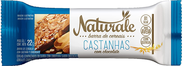 BARRA DE CEREAIS NATURALE 22G CASTANHA C/CHOCOLATE