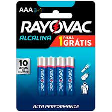PILHA RAYOVAC AAA ALCALINA C/4