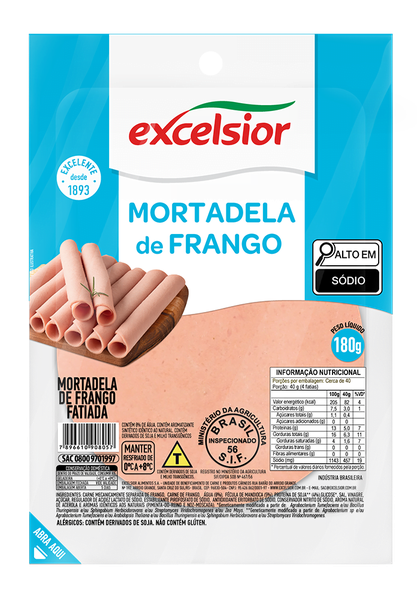 MORTADELA DE FRANGO LIGHT EXCELSIOR 180G