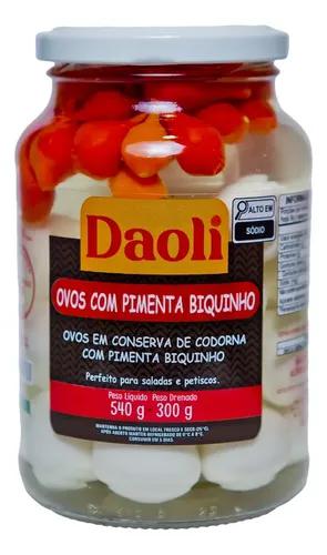 OVOS CODORNA C/PIMENTA BIQUINHO DAOLI 300G