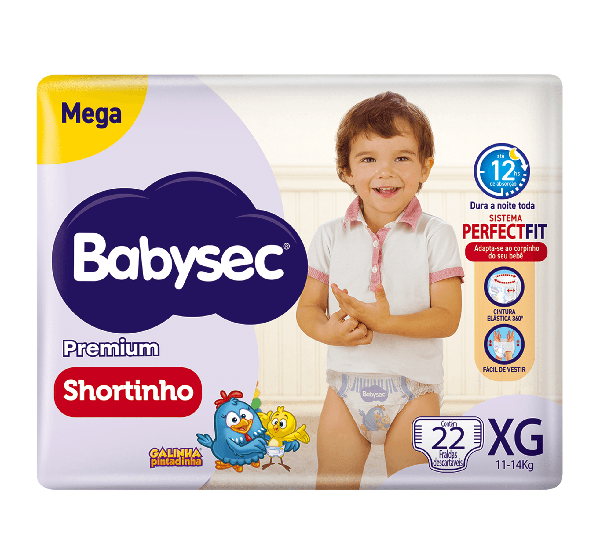 FRALDA BABYSEC MEGA SHORTINHO XG 22UN