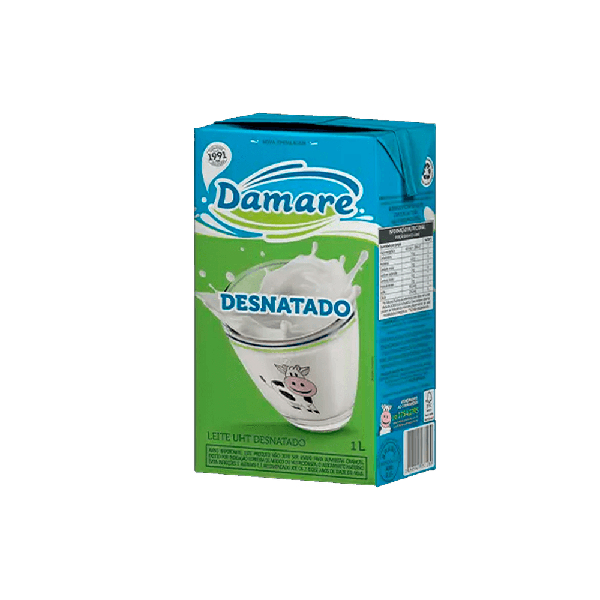 LEITE UHT DAMARE LIQUIDO DESNATADO 1LT