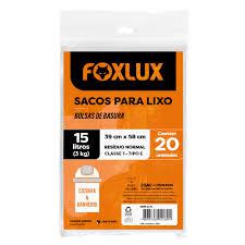SACO DE LIXO FOXLUX 15L 20UN
