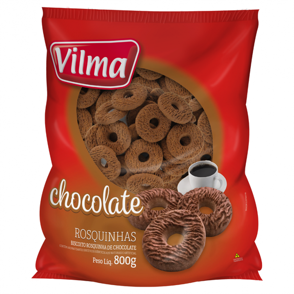 BISCOITO VILMA 800G ROSCA CHOCOLATE