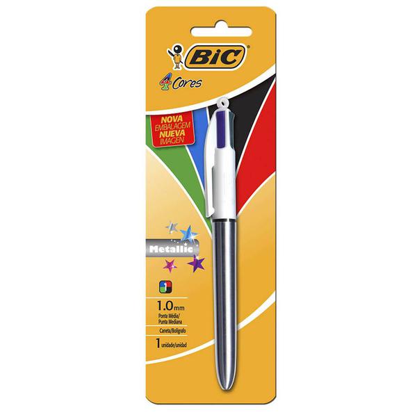 CANETA BIC 4 CORES METALICA UN