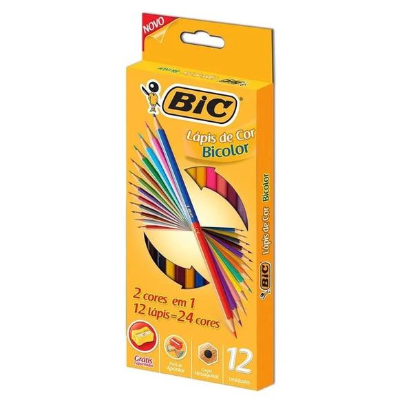 LAPIS COR BIC BICOLOR 12L 24COR