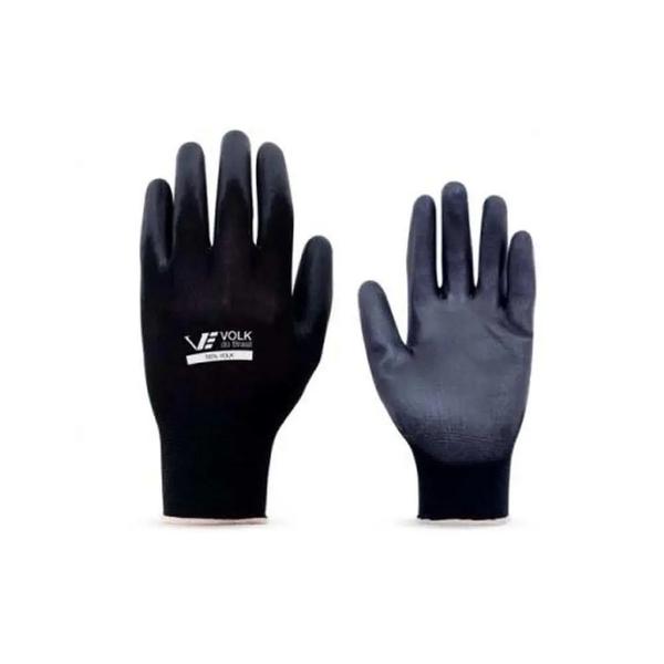 LUVA ALGODAO C/PU PRETA N09 VOLK