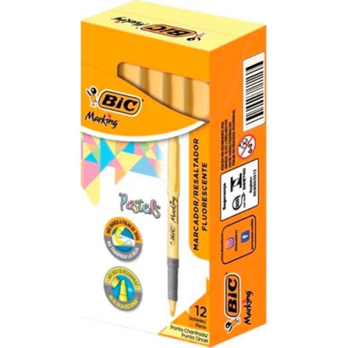 MARCA TEXTO BIC PASTEIS AMARELO C/12