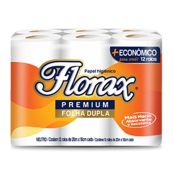 PAPEL HIGIENICO FLORAX FOLHA DUPLA 20M