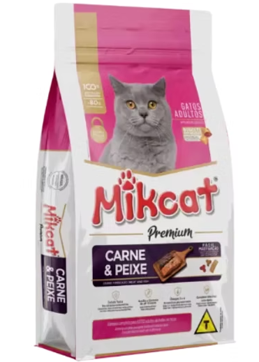 RACAO GATO MIKCAT 500G NUGGETS CARNE PRE