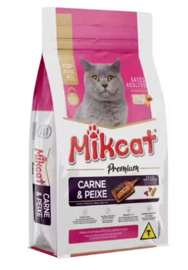 RACAO GATO MIKCAT 500G NUGGETS PEIXE PRE