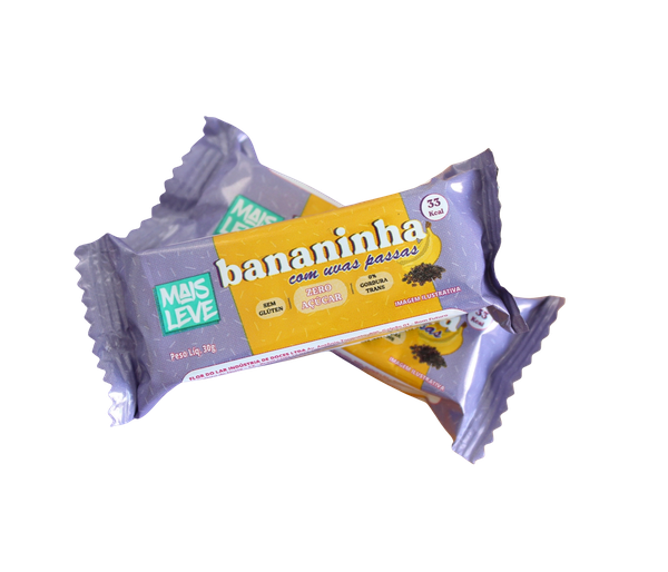 BANANINHA MAIS LEVE ZERO ACUCAR 30G UVA PASSAS