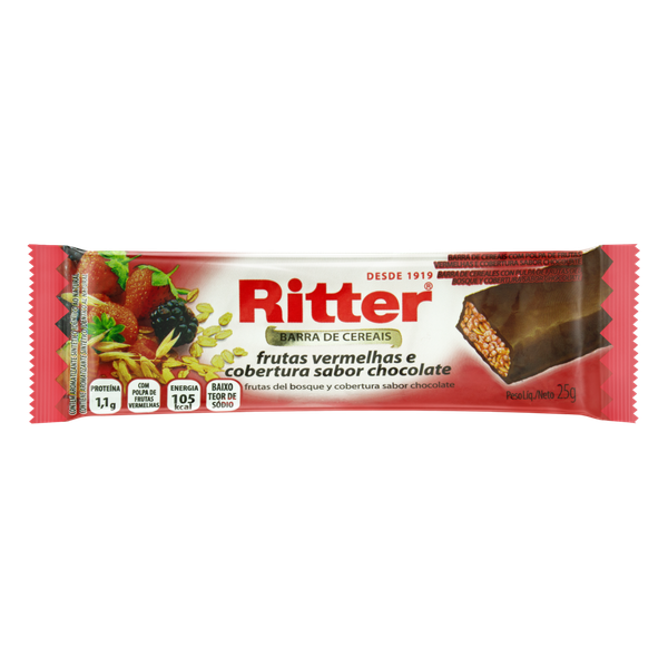 BARRA CEREAIS RITTER 25G FR VERM CHOC