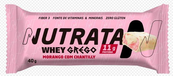 BARRA NUTRATA WHEY GREGO 40G MORANGO C CHANTILY