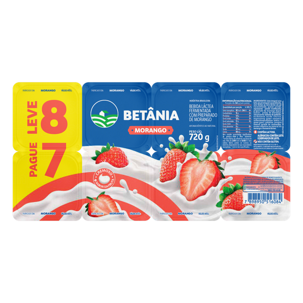 BEBIDA LACTEA BETANIA BDJ 680GLV8PG7 MORANGO