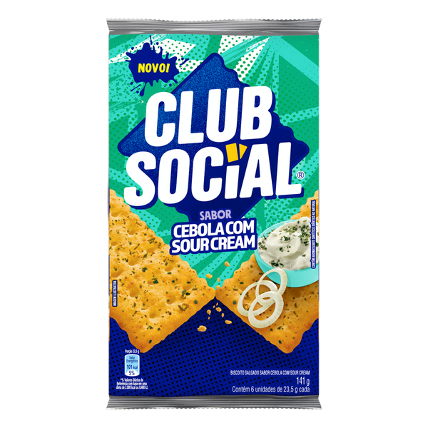 BISCOITO CLUB SOCIAL 141G CEBOLA C/ SOUR CREAM