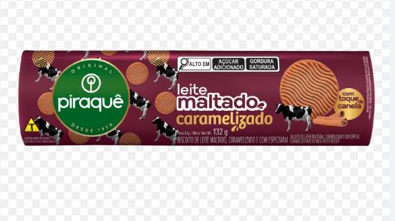 BISCOITO PIRAQUE 132G MALTADO CARAMELIZADO