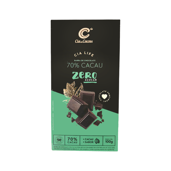 CHOCOLATE CIA CACAU 100G 70% CACAU ZERO ACUCAR
