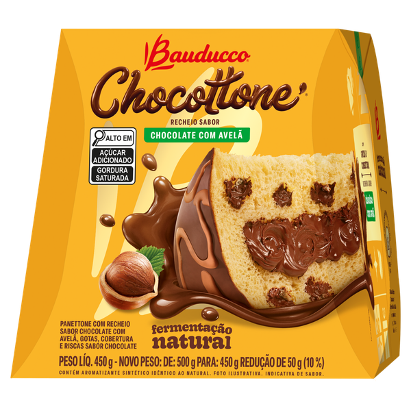 CHOCOTTONE BAUDUCCO 450G CHOCOLATE E AVELA
