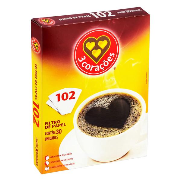 FILTRO PAPEL 3 CORACOES 102 30UN